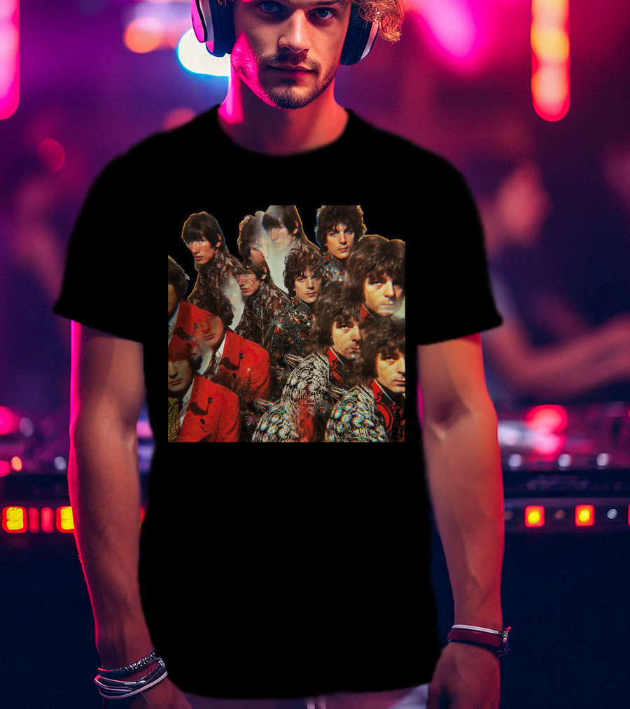 Psychedelic Rock Band Vintage Collage T-Shirt
