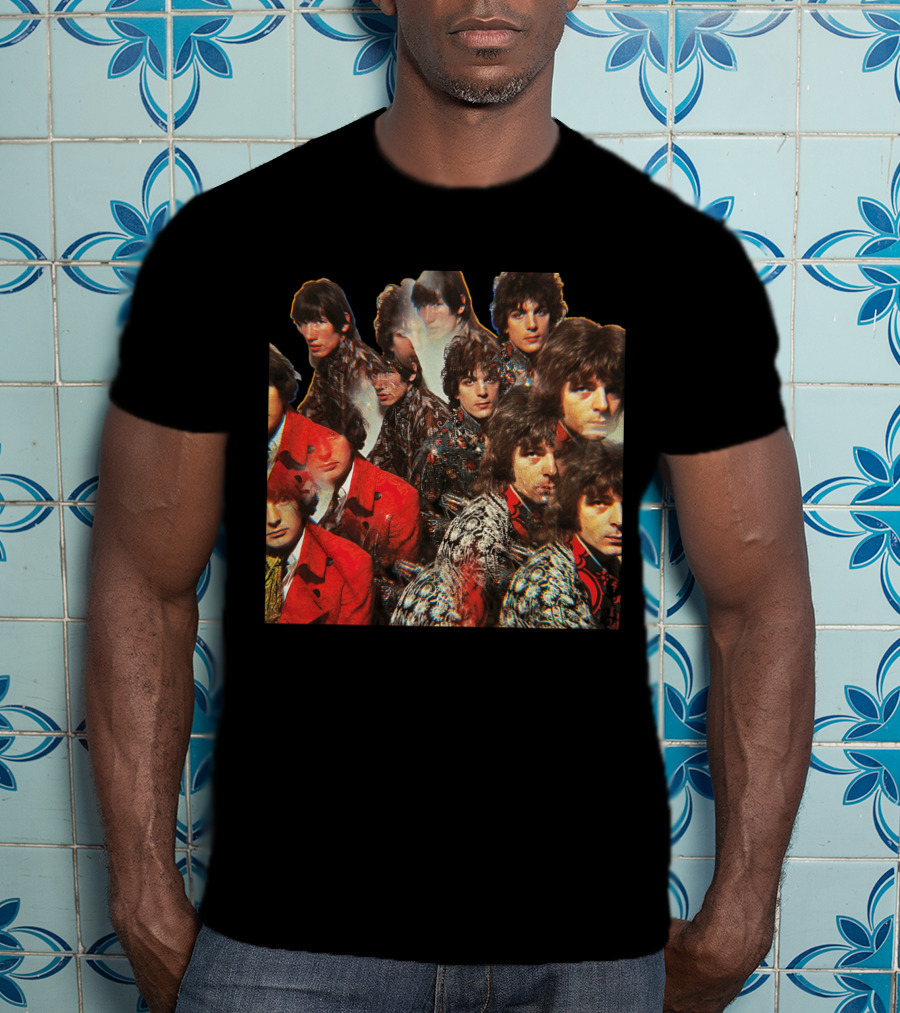 Psychedelic Rock Band Vintage Collage T-Shirt