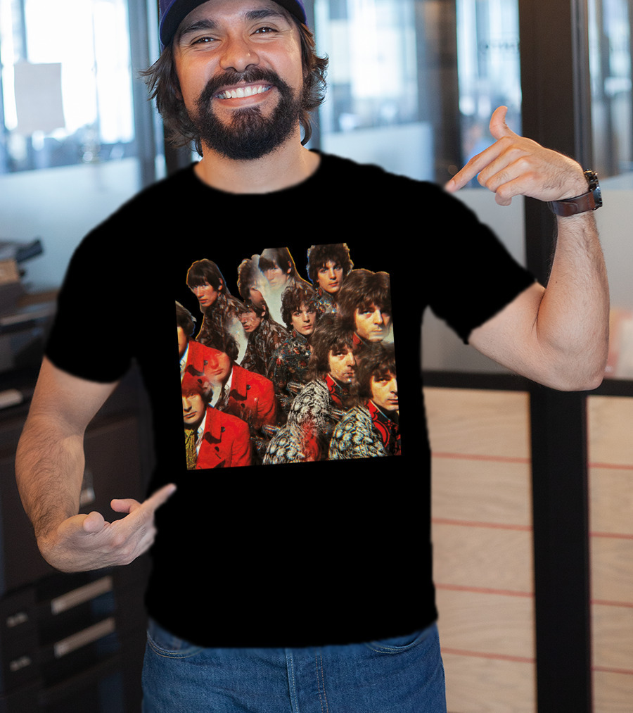 Psychedelic Rock Band Vintage Collage T-Shirt