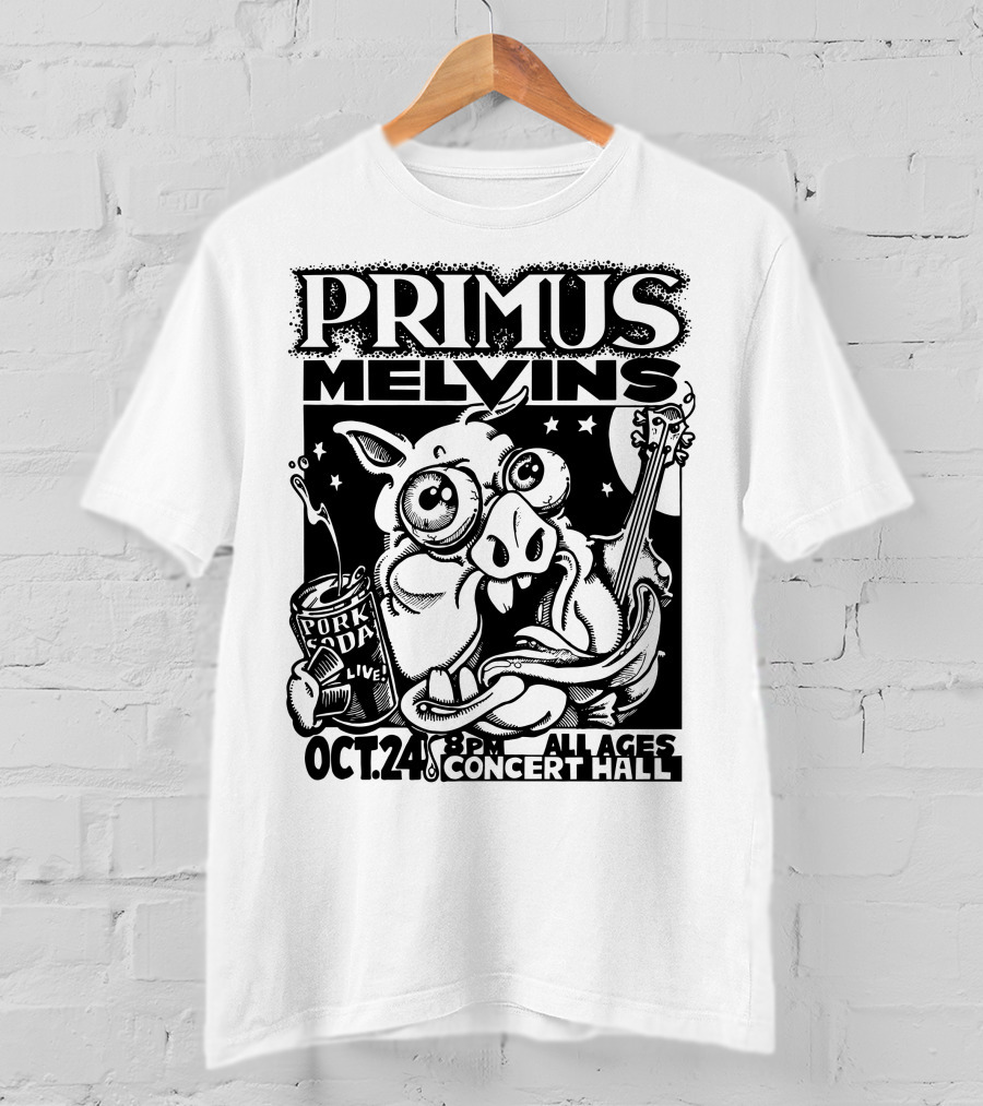Primus Melvins Pork Soda Live Oct 24 Concert Hall T-Shirt