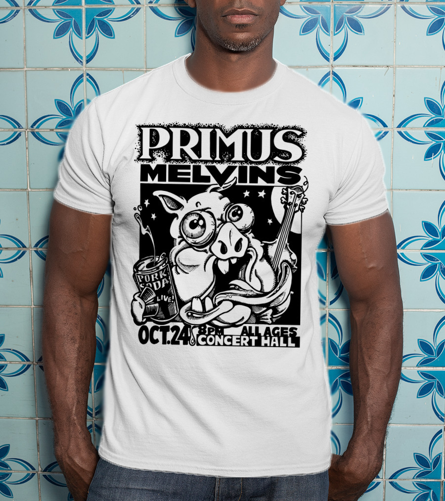 Primus Melvins Pork Soda Live Oct 24 Concert Hall T-Shirt