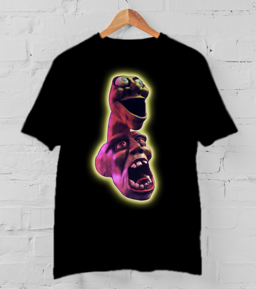 Distorted Screaming Faces Neon Glow T-Shirt