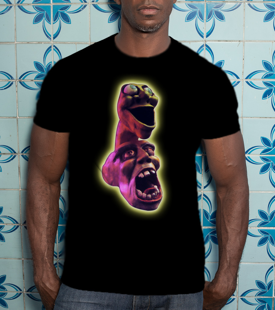 Distorted Screaming Faces Neon Glow T-Shirt