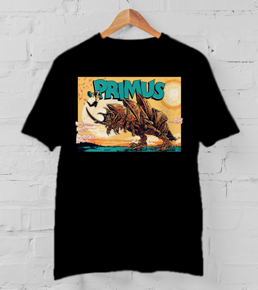 Primus Giant Insect Soldier With Suitcase Walking Into Sun T-Shirt