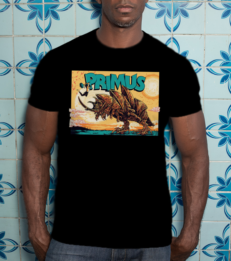 Primus Giant Insect Soldier With Suitcase Walking Into Sun T-Shirt