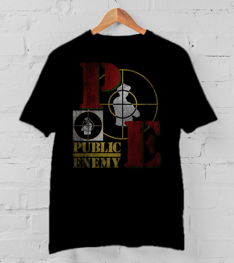 Public Enemy Logo With Target Symbol And Silhouette T-Shirt
