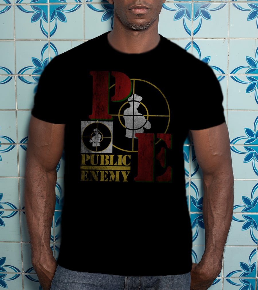 Public Enemy Logo With Target Symbol And Silhouette T-Shirt