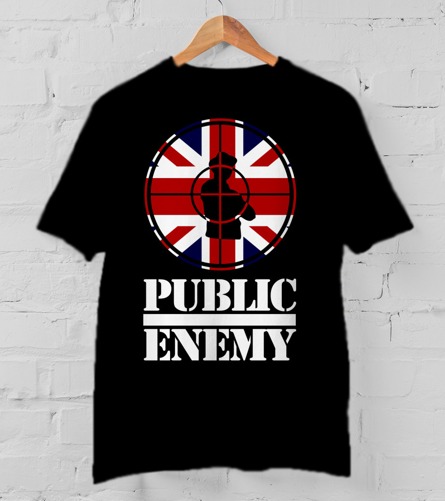 Public Enemy Target Silhouette Uk Flag T-Shirt