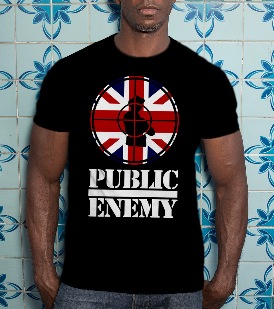 Public Enemy Target Silhouette Uk Flag T-Shirt