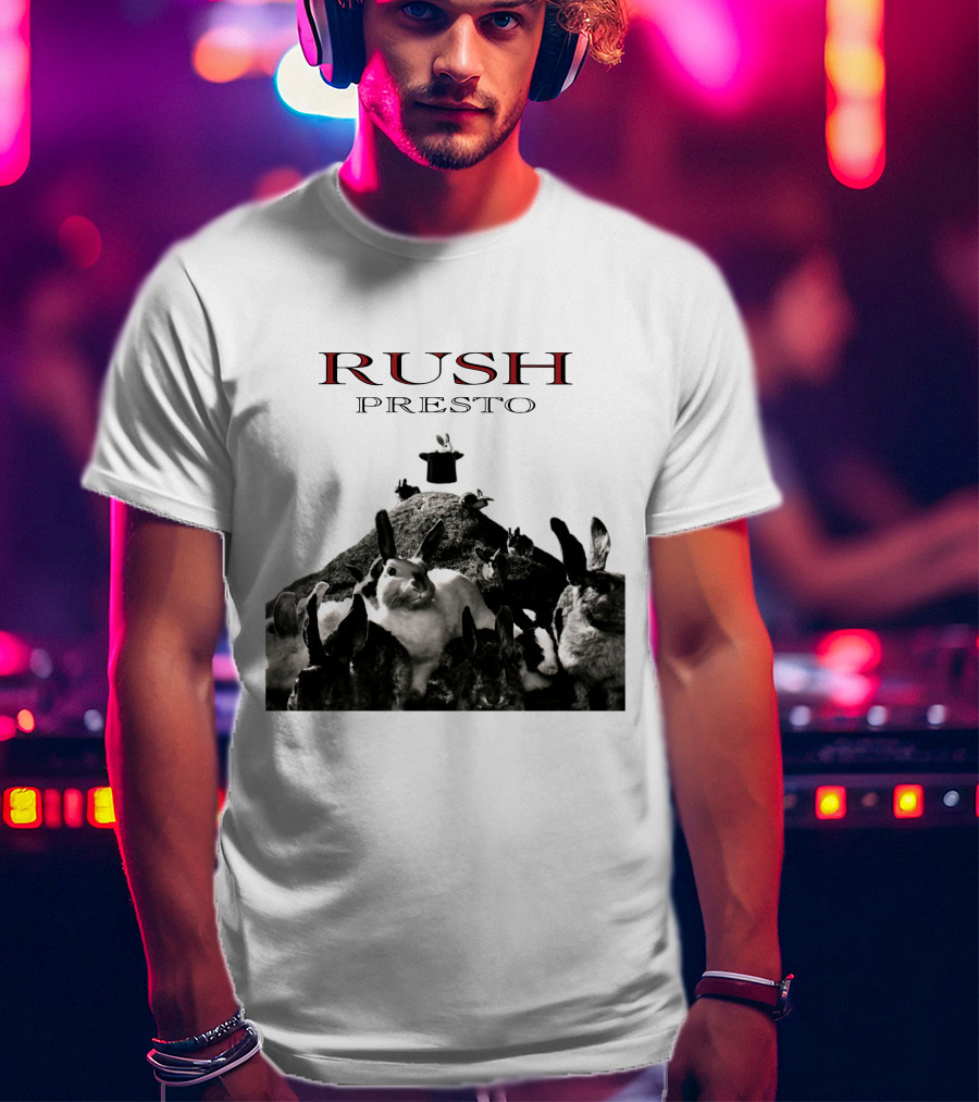 Rush Presto Album Cover Rabbits And Top Hat T-Shirt