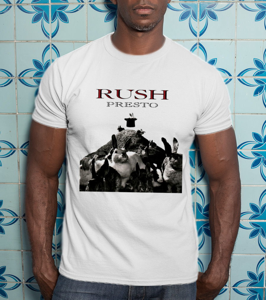 Rush Presto Album Cover Rabbits And Top Hat T-Shirt