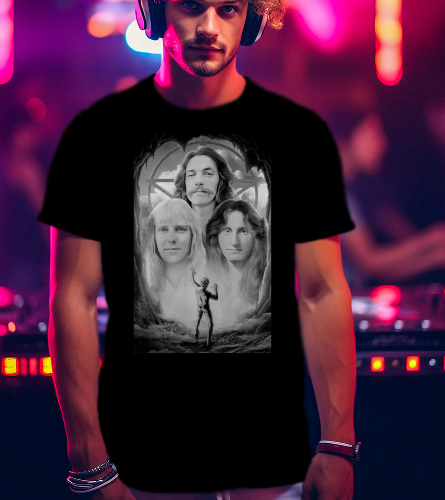 Rsh Band Portrait With Starman And Pentagram T-Shirt