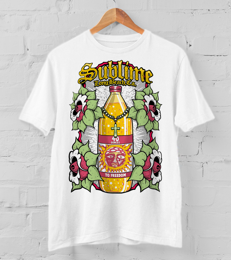 Sublime Long Beach Ca 40 Ounces To Freedom Sun Flowers T-Shirt