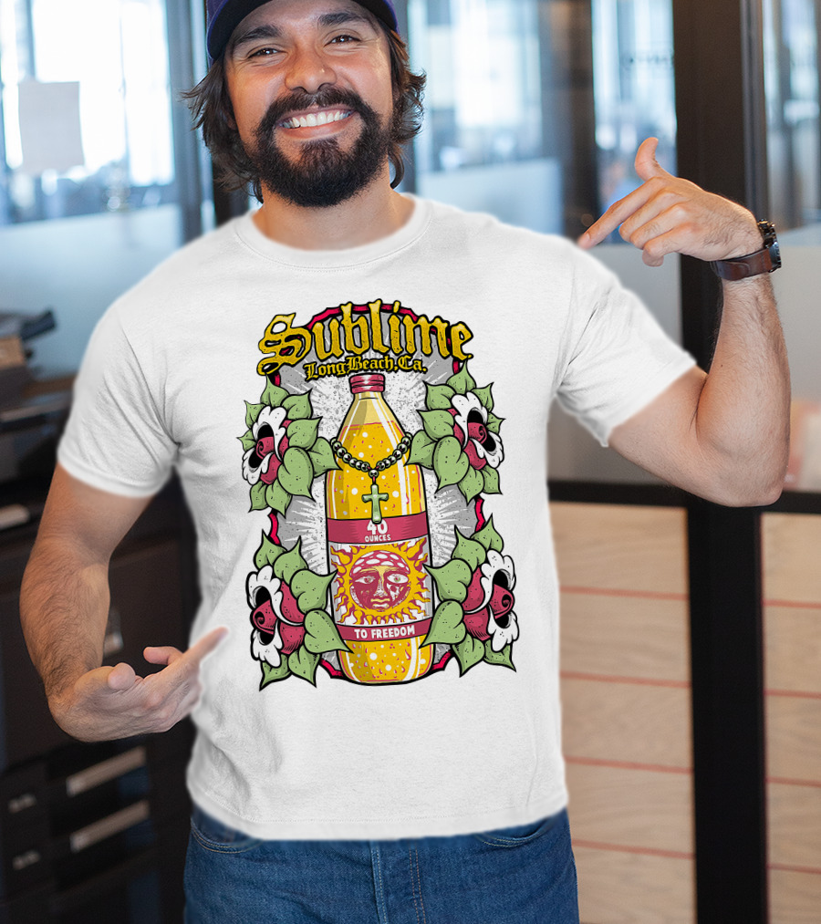 Sublime Long Beach Ca 40 Ounces To Freedom Sun Flowers T-Shirt