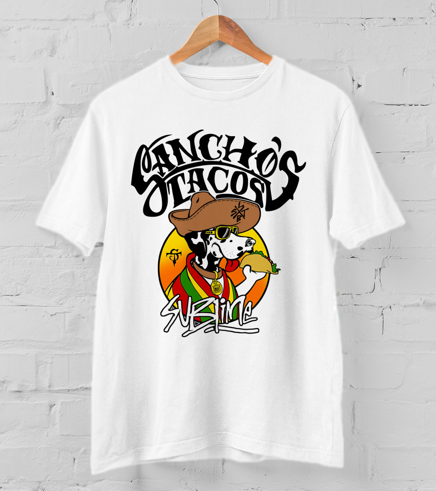 Sancho's Tacos Sublime Cow Eating Taco T-Shirt