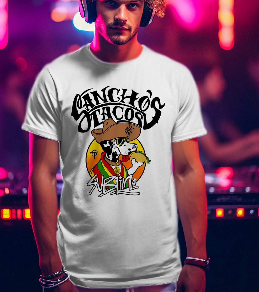 Sancho's Tacos Sublime Cow Eating Taco T-Shirt