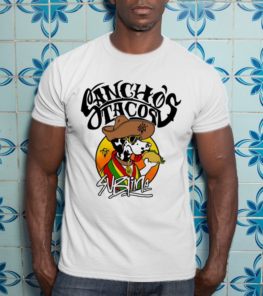 Sancho's Tacos Sublime Cow Eating Taco T-Shirt
