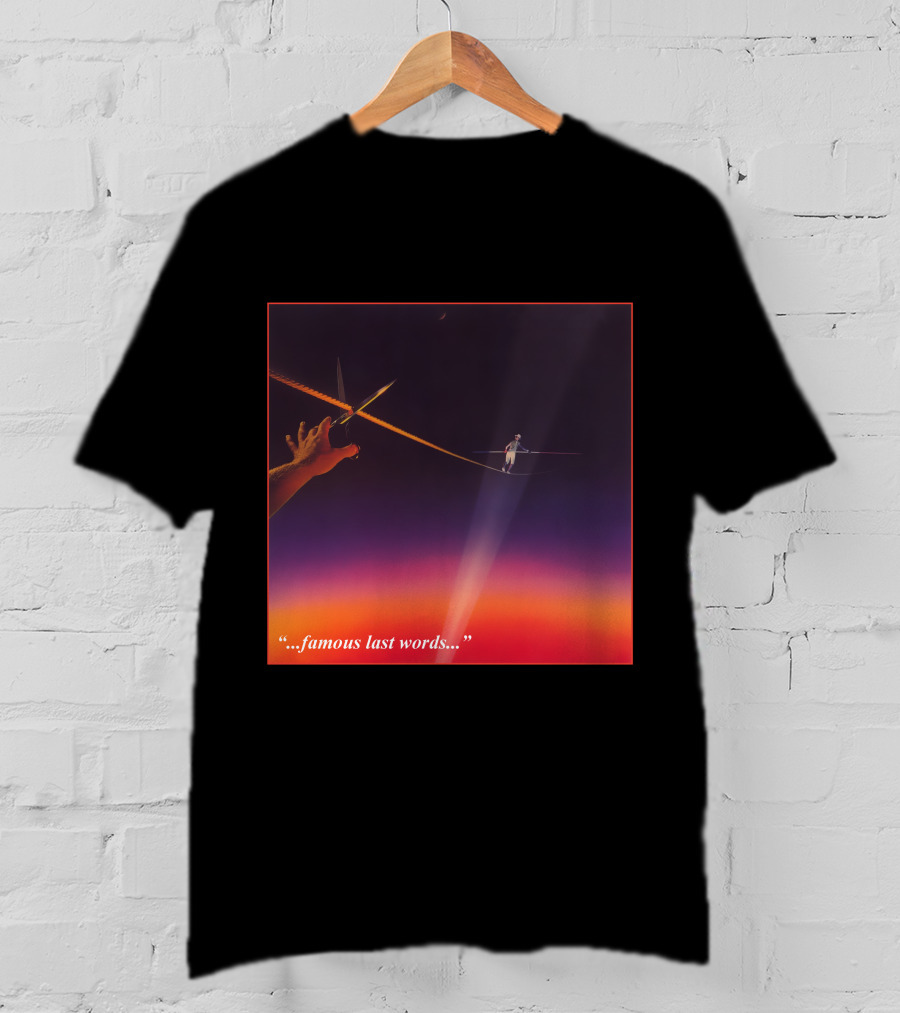 Famous Last Words Tightrope Walker And Scissors Tension T-Shirt