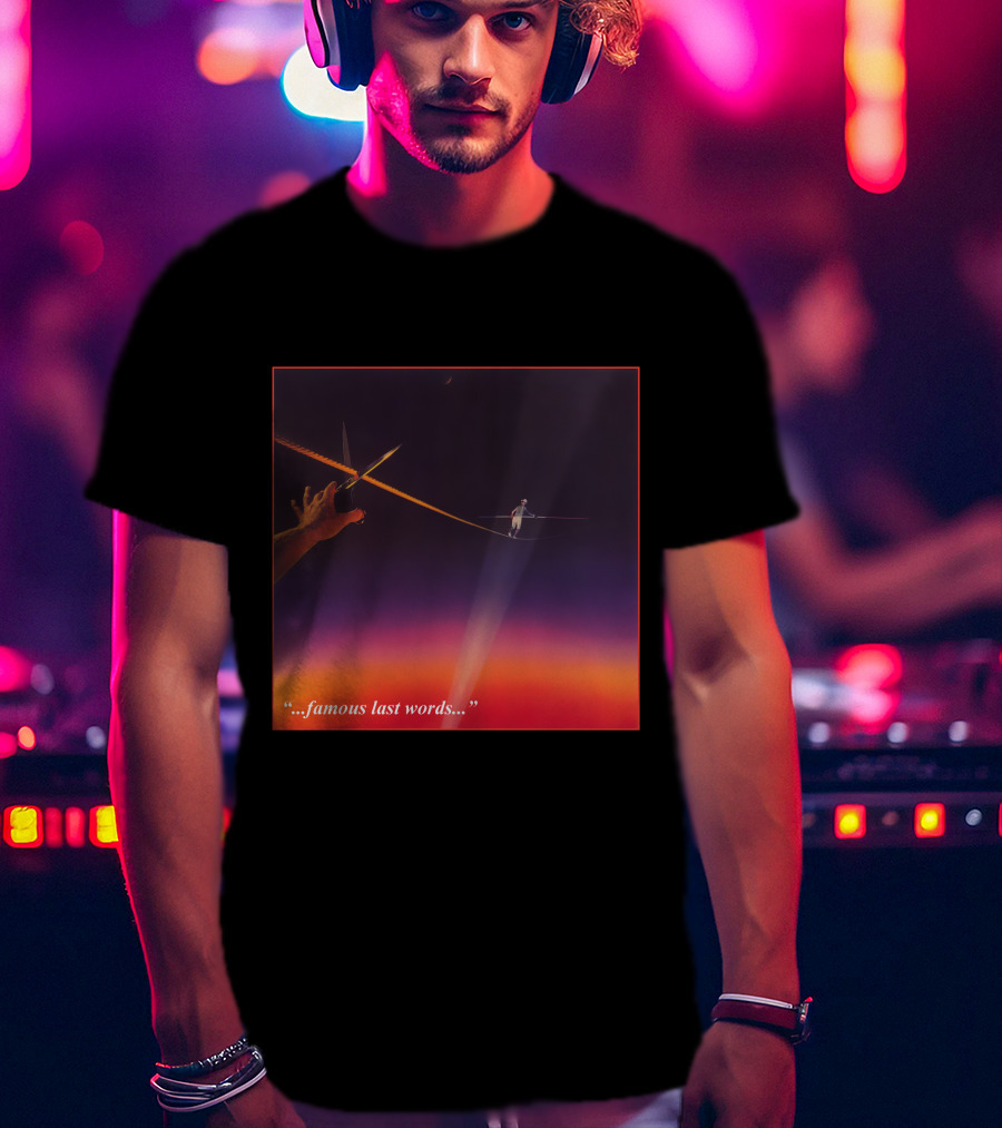 Famous Last Words Tightrope Walker And Scissors Tension T-Shirt