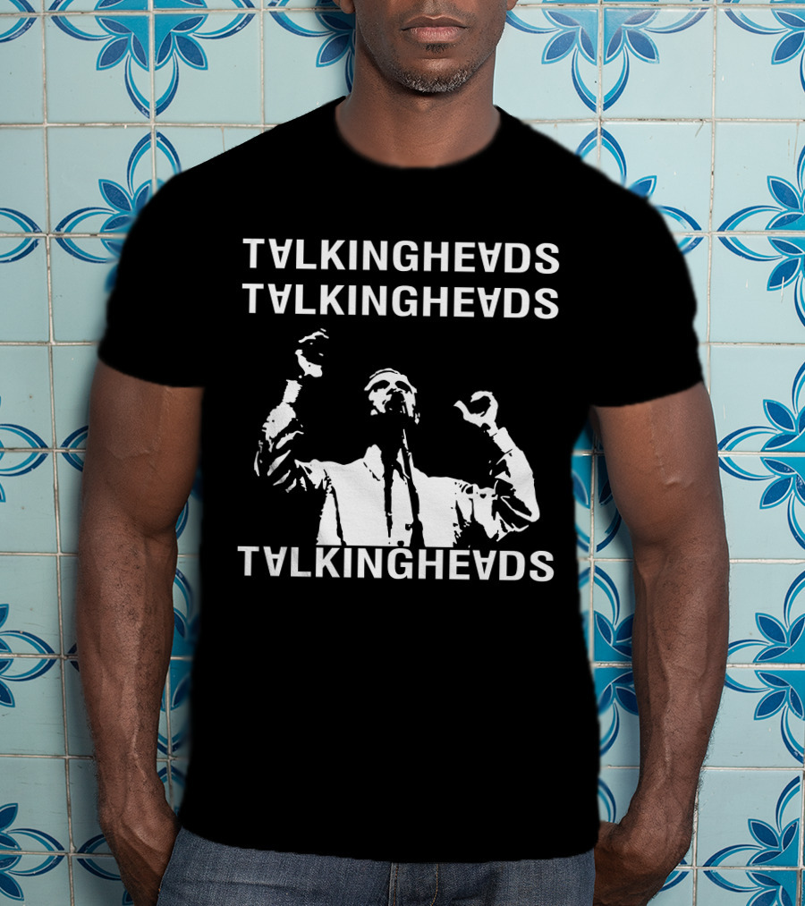 Talking Heads Band Logo With Musician Silhouette T-Shirt
