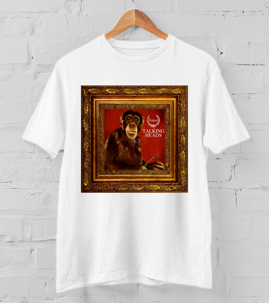 Naked Talking Heads  Chimpanzee Portrait With Crown Wreath Elements T-Shirt