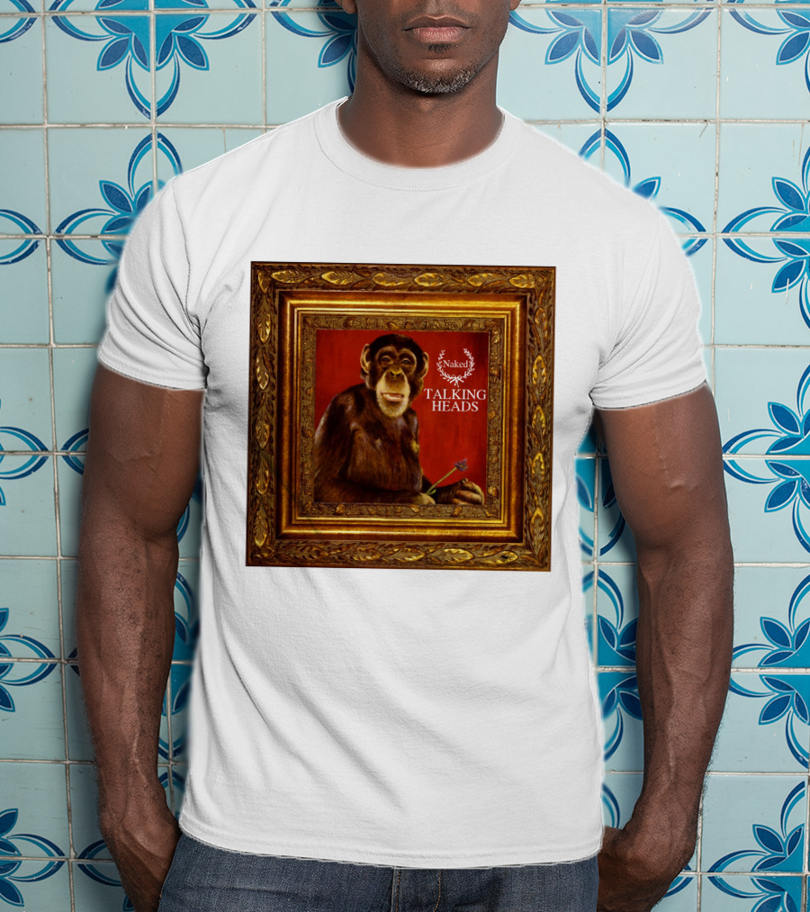 Naked Talking Heads  Chimpanzee Portrait With Crown Wreath Elements T-Shirt