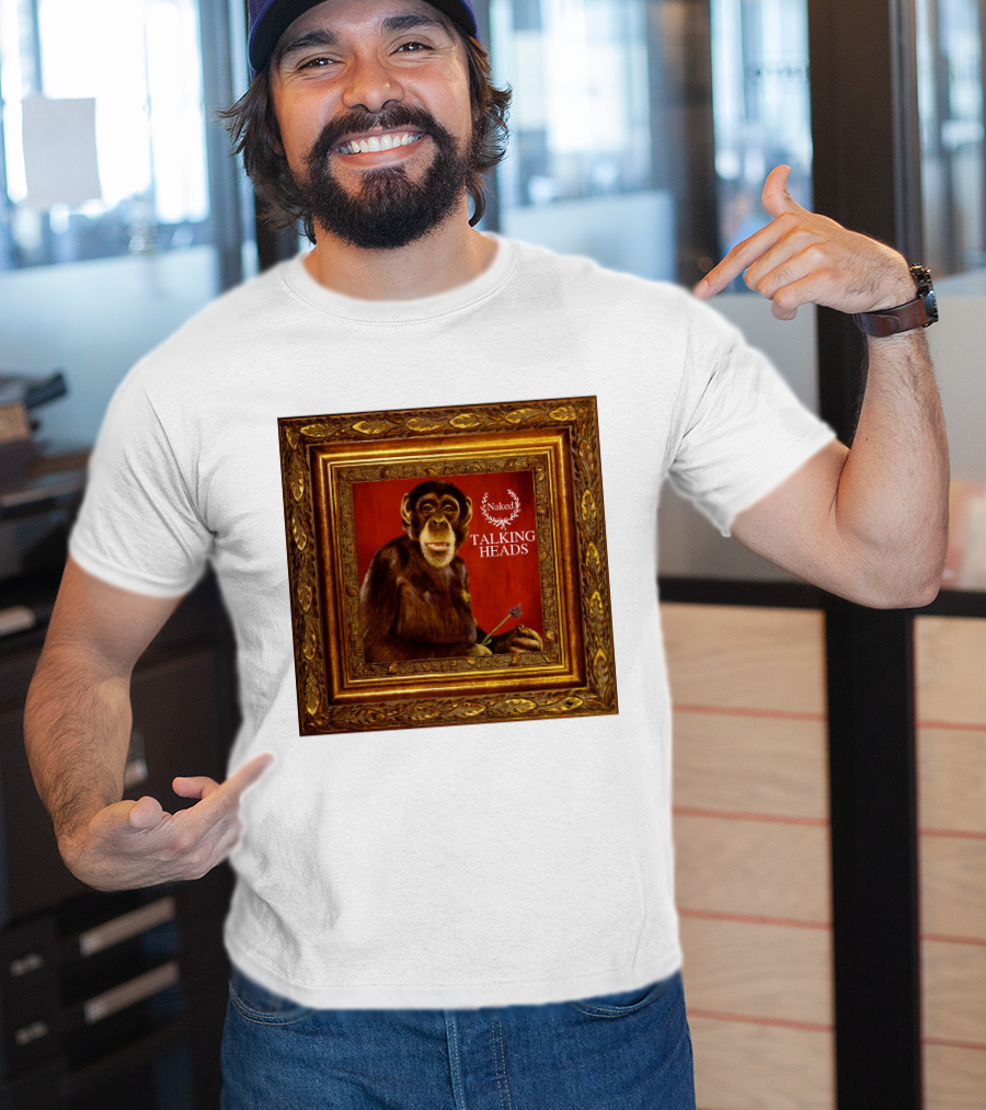 Naked Talking Heads  Chimpanzee Portrait With Crown Wreath Elements T-Shirt