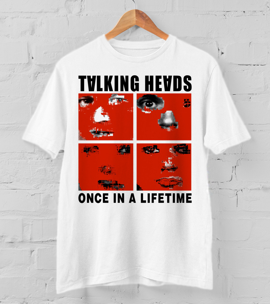 Talking Heads Once In A Lifetime Faces Red Squares T-Shirt