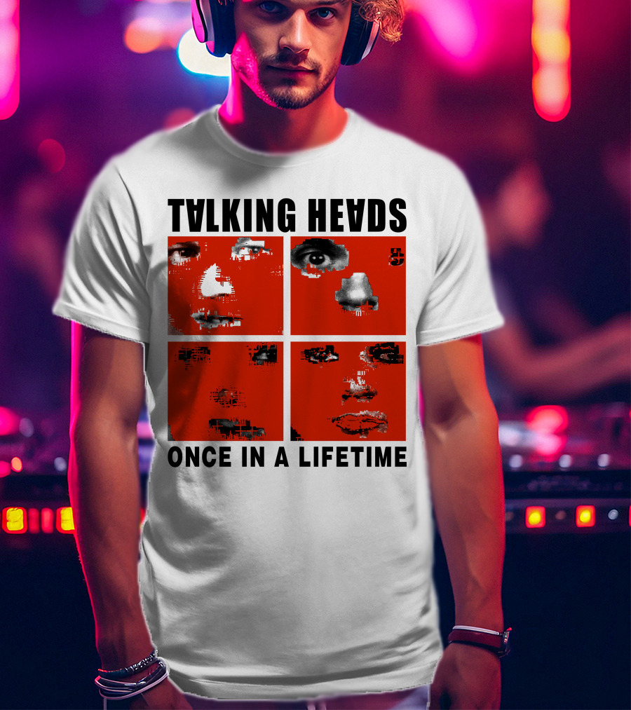 Talking Heads Once In A Lifetime Faces Red Squares T-Shirt