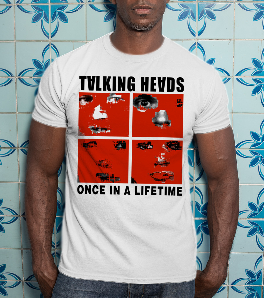 Talking Heads Once In A Lifetime Faces Red Squares T-Shirt