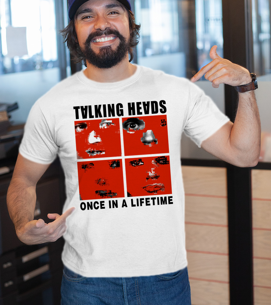 Talking Heads Once In A Lifetime Faces Red Squares T-Shirt