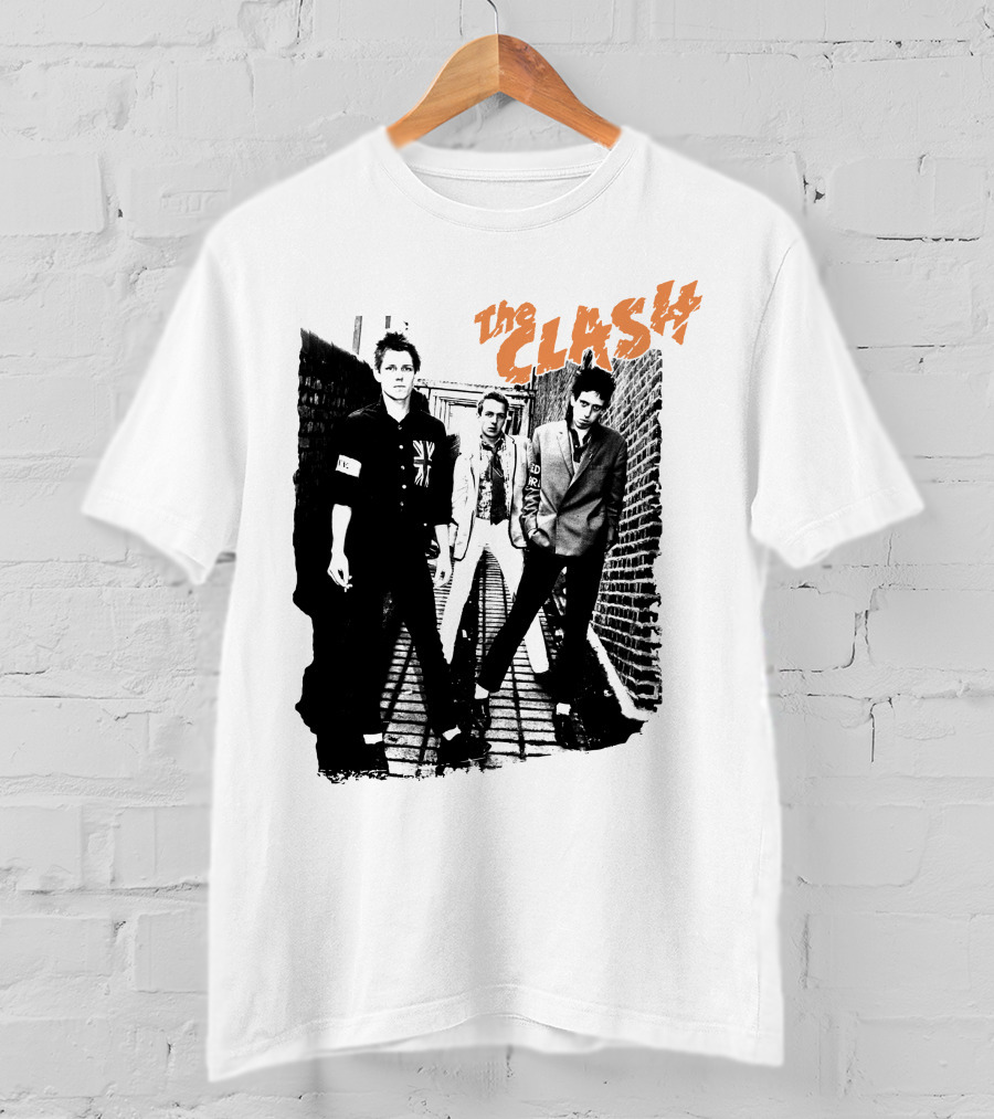 The Clash Black And White Alley Photo Band Members T-Shirt
