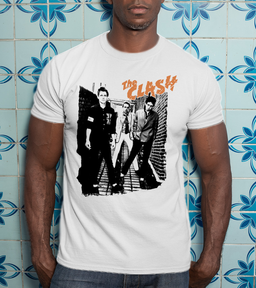 The Clash Black And White Alley Photo Band Members T-Shirt