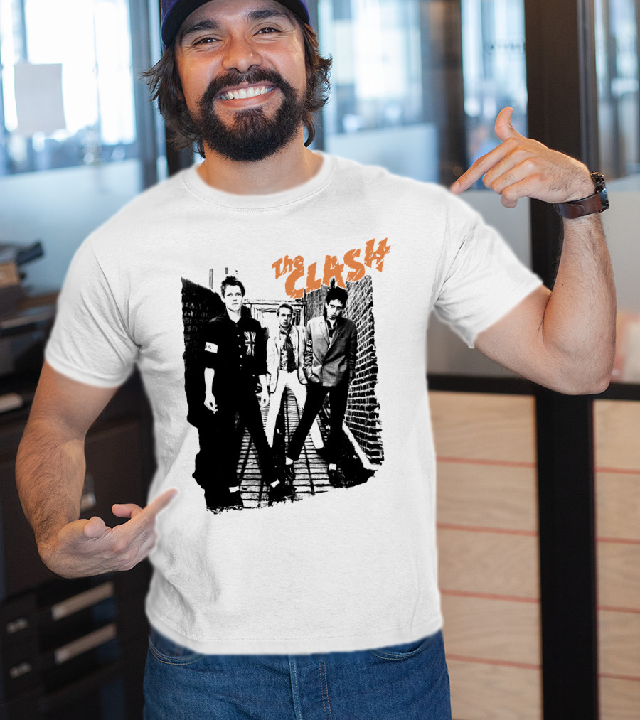 The Clash Black And White Alley Photo Band Members T-Shirt