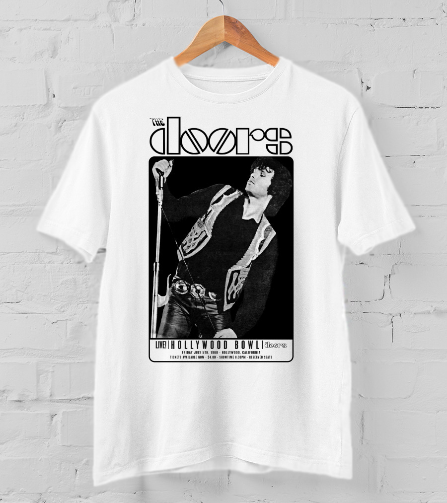 The Doors Live Hollywood Bowl July 5Th 1968 Tickets Available 14.00 Showtime 8:30Pm Reserved Seats T-Shirt