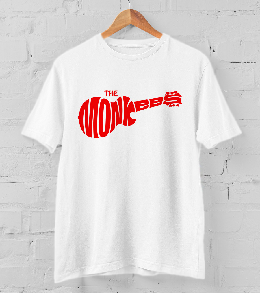 The Monkees Logo Guitar Shape Red T-Shirt