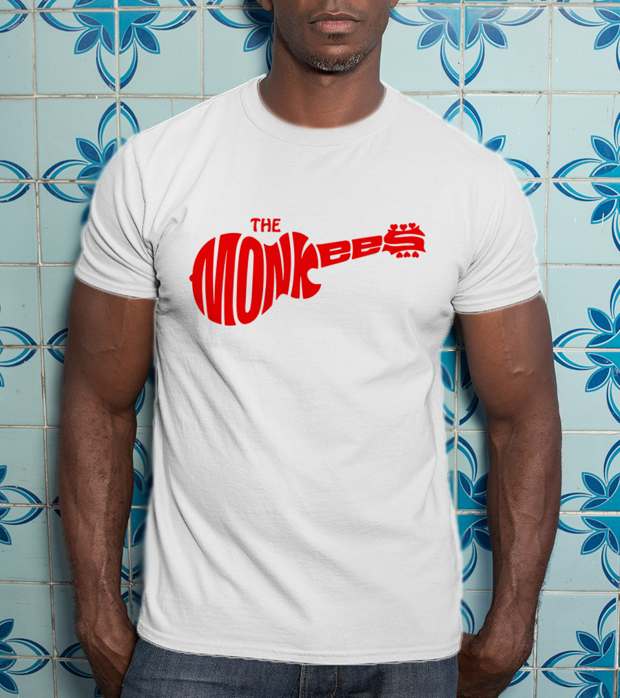 The Monkees Logo Guitar Shape Red T-Shirt