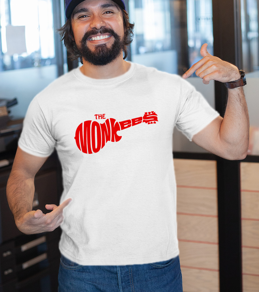 The Monkees Logo Guitar Shape Red T-Shirt