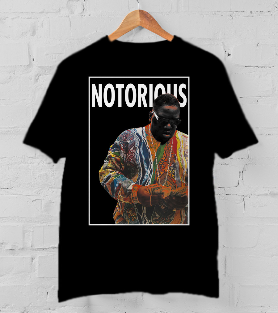 Notorious Coogi Sweater And Sunglasses Iconic Style T-Shirt