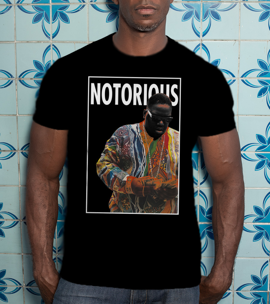 Notorious Coogi Sweater And Sunglasses Iconic Style T-Shirt