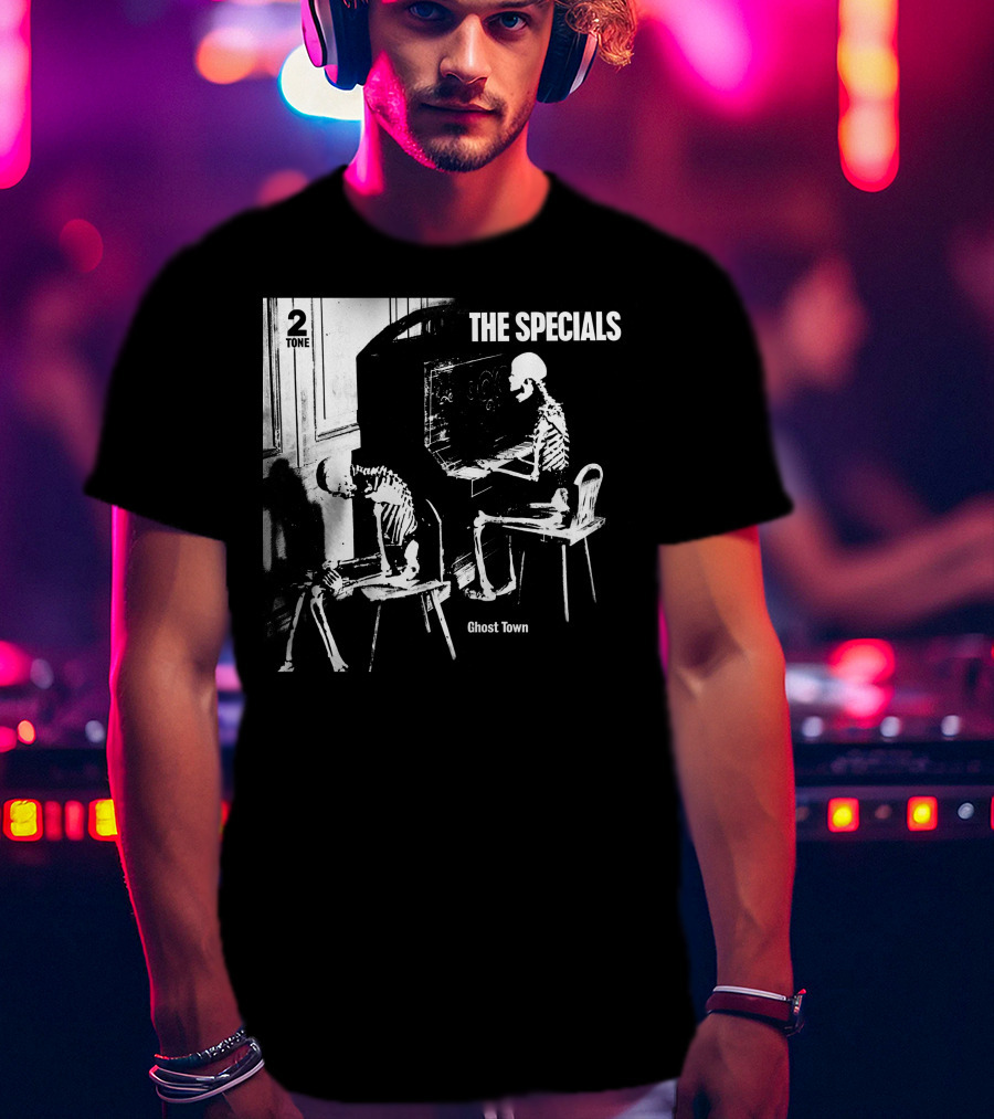 Tone The Specials Ghost Town Skeleton Piano T-Shirt