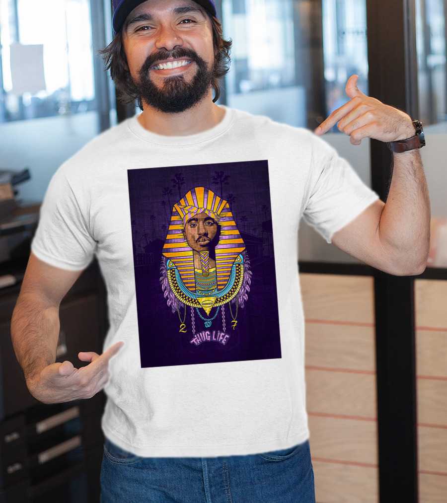 Tupac Pharaoh Thug Life Egyptian Style 27 Palms T-Shirt