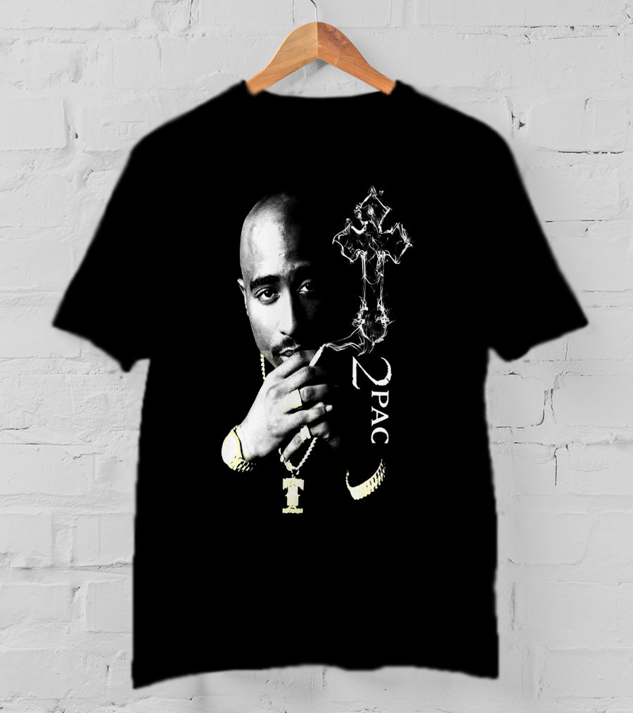 2Pac Portrait Tpsk 18 With Cross T-Shirt