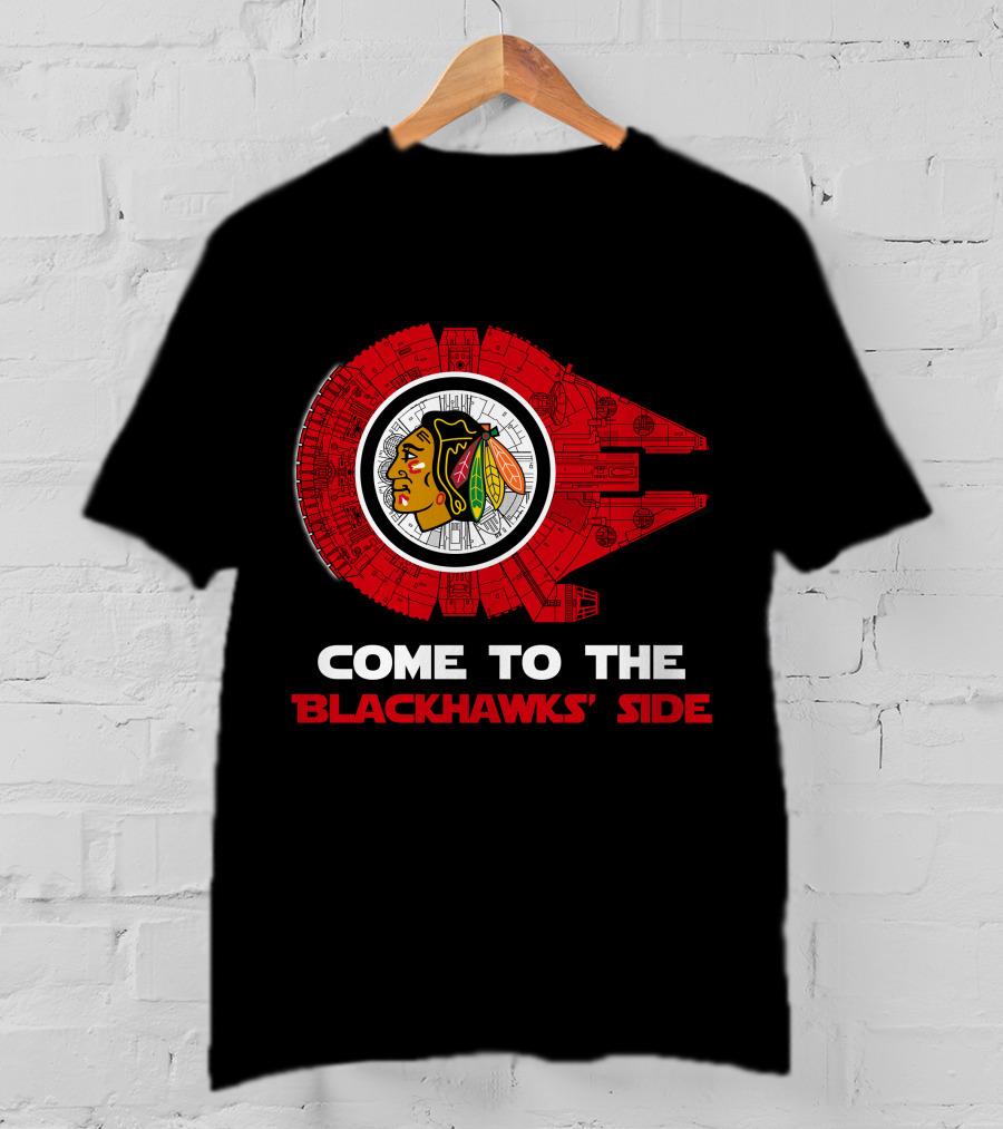 Chicago Blackhawks Millennium Falcon Come To The Blackhawks' Side T-Shirt