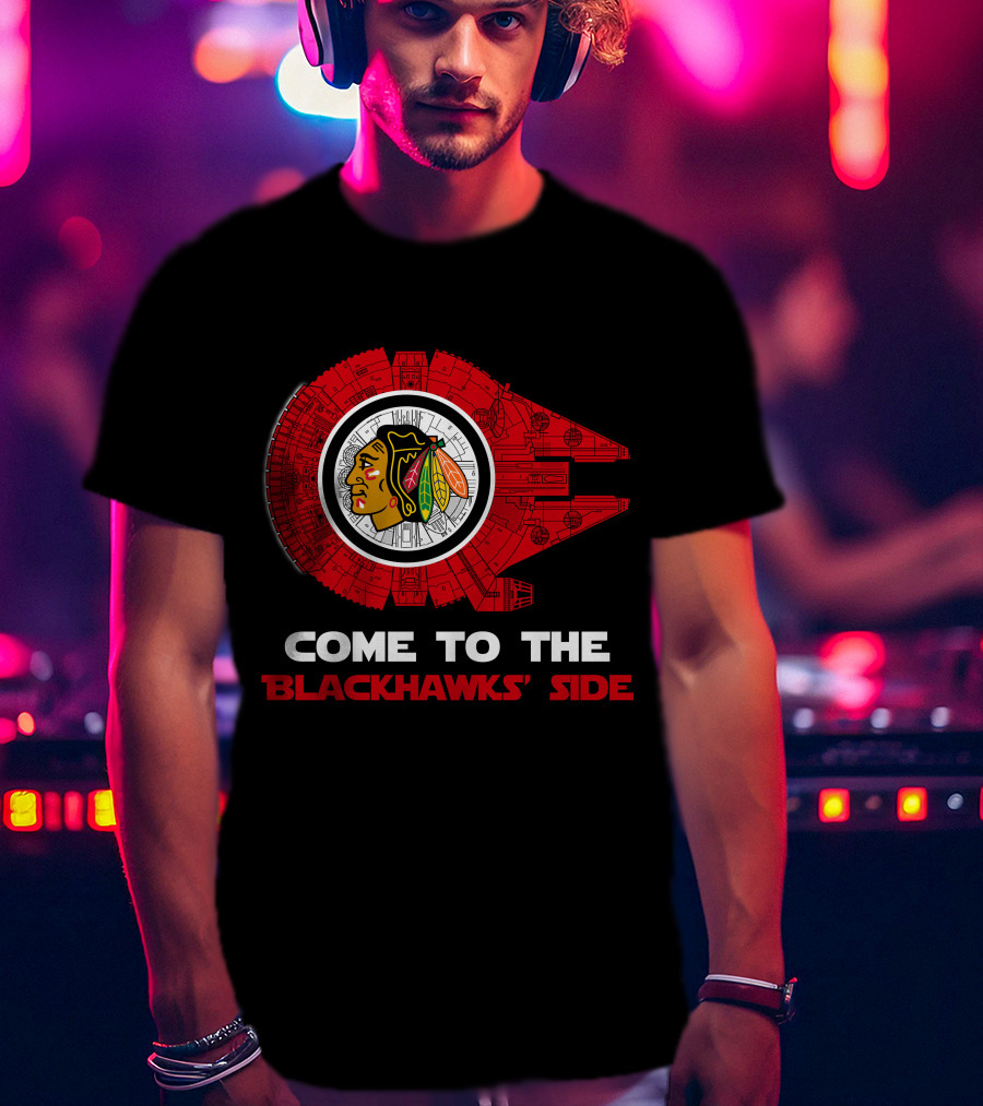 Chicago Blackhawks Millennium Falcon Come To The Blackhawks' Side T-Shirt