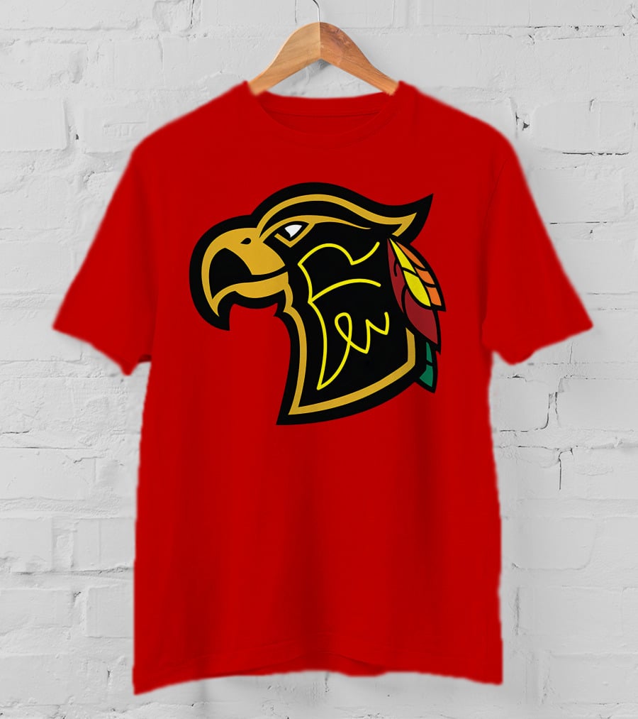 Chicago Blackhawks Native American Inspired Hawk Logo Retro T-Shirt