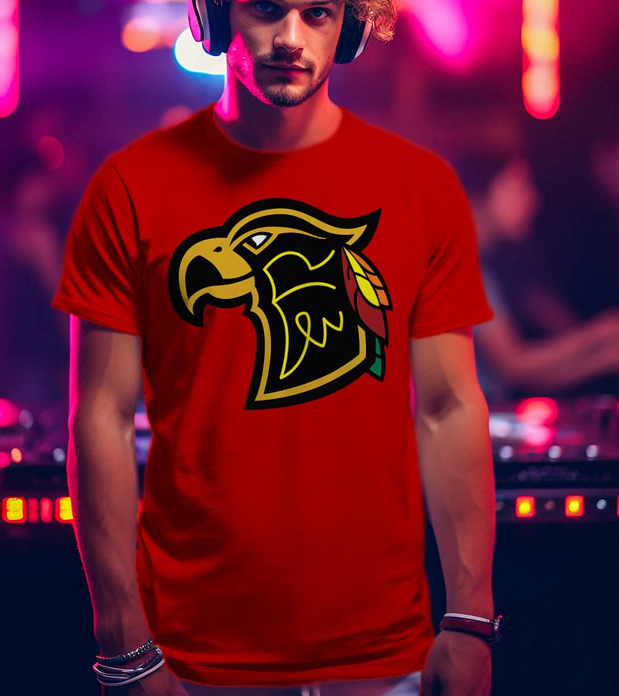 Chicago Blackhawks Native American Inspired Hawk Logo Retro T-Shirt