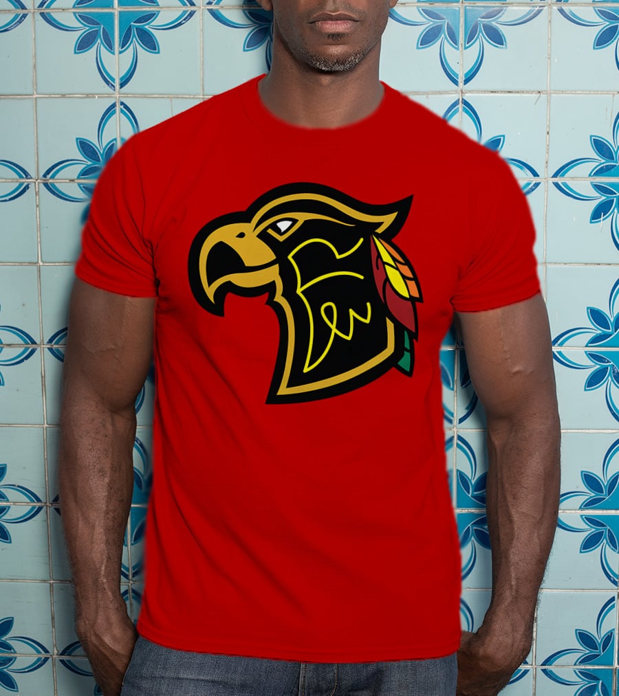 Chicago Blackhawks Native American Inspired Hawk Logo Retro T-Shirt