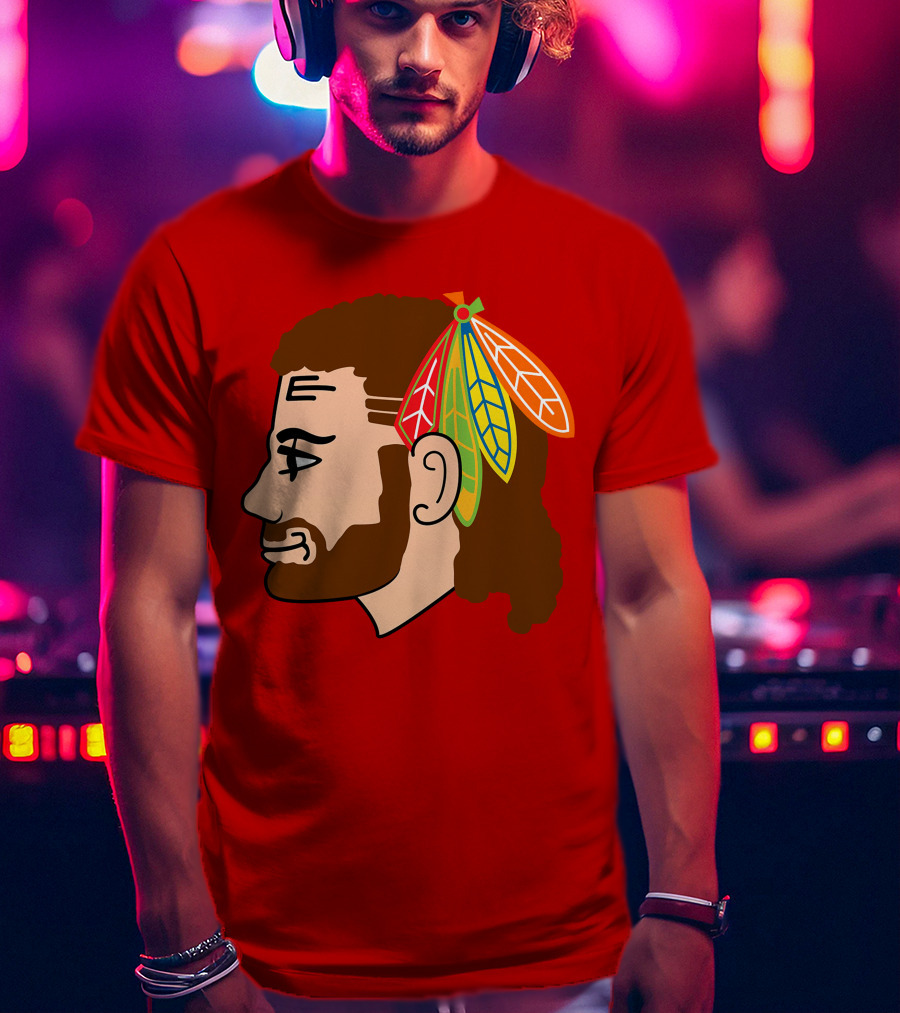 Chicago Blackhawks Tribute Red Feather Symbol T-Shirt