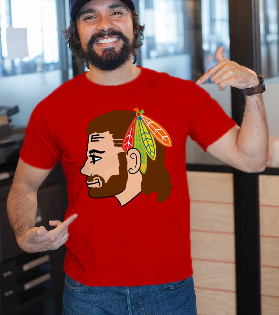 Chicago Blackhawks Tribute Red Feather Symbol T-Shirt